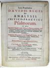 JUDAICA BYTHNER, VICTORINUS. Lyra prophetica Davidis regis; sive, Analysis critico-practica Psalmorum. 1664